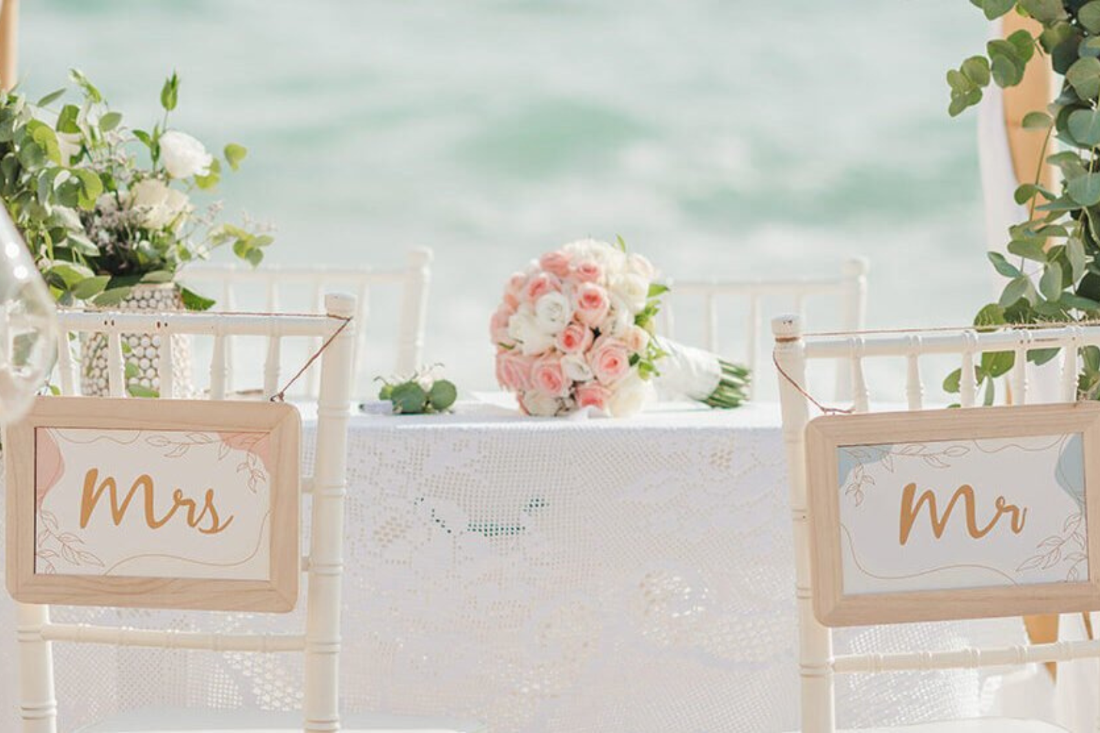 beach weddings gold and blue events