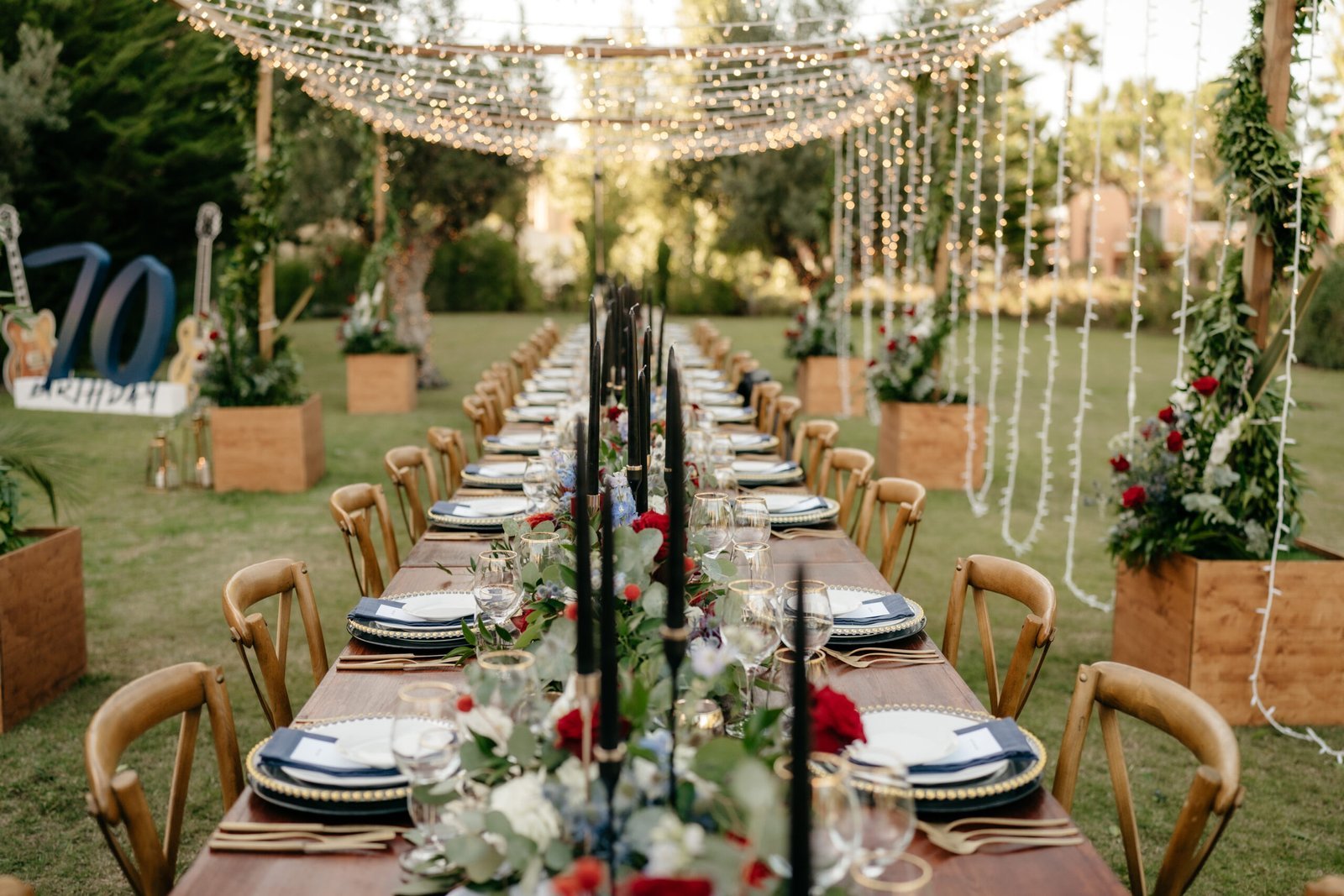 farmhouse venue gold and blue events